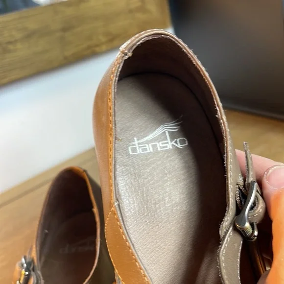 Dansko Brown Leather Heeled Mules - Picture 5 of 10